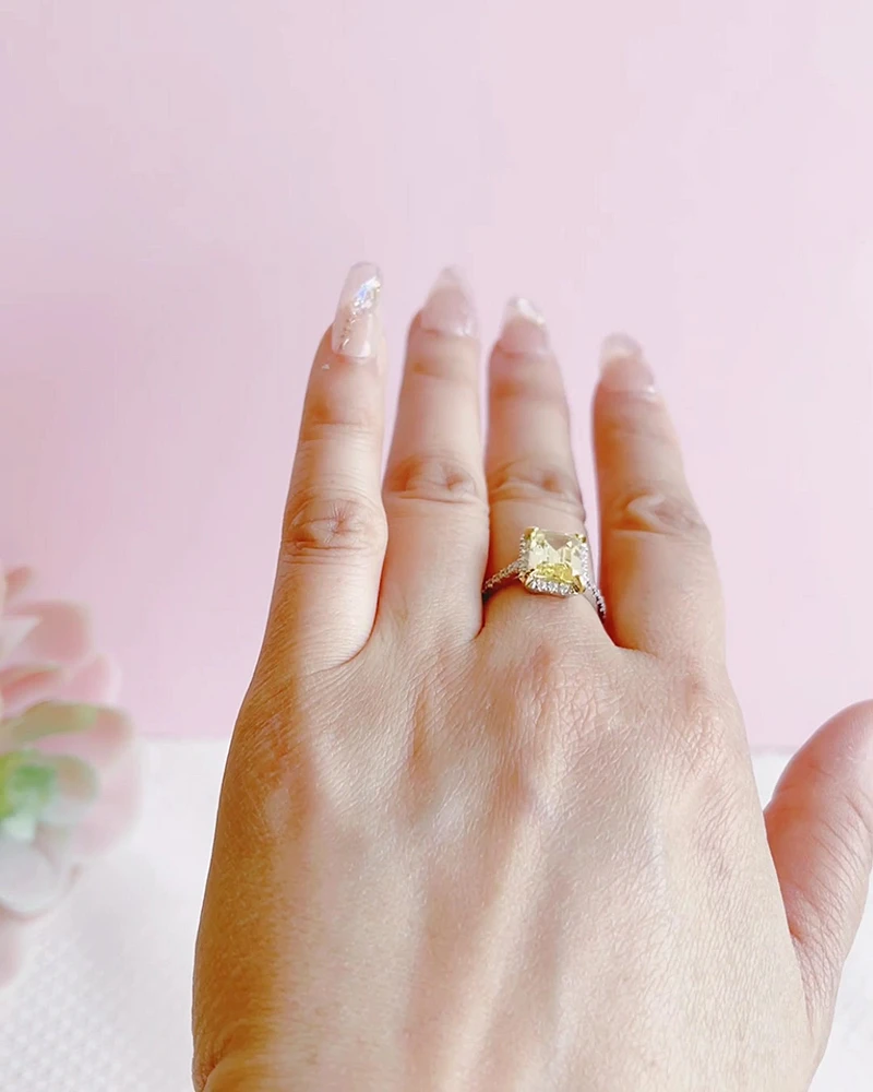 Sterling Silver Yellow Cubic Zirconia Ring 151560