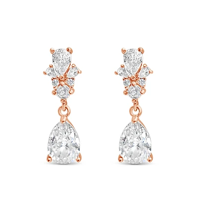 Bridal  Rose Gold  Cubic Zirconia Earrings 155172
