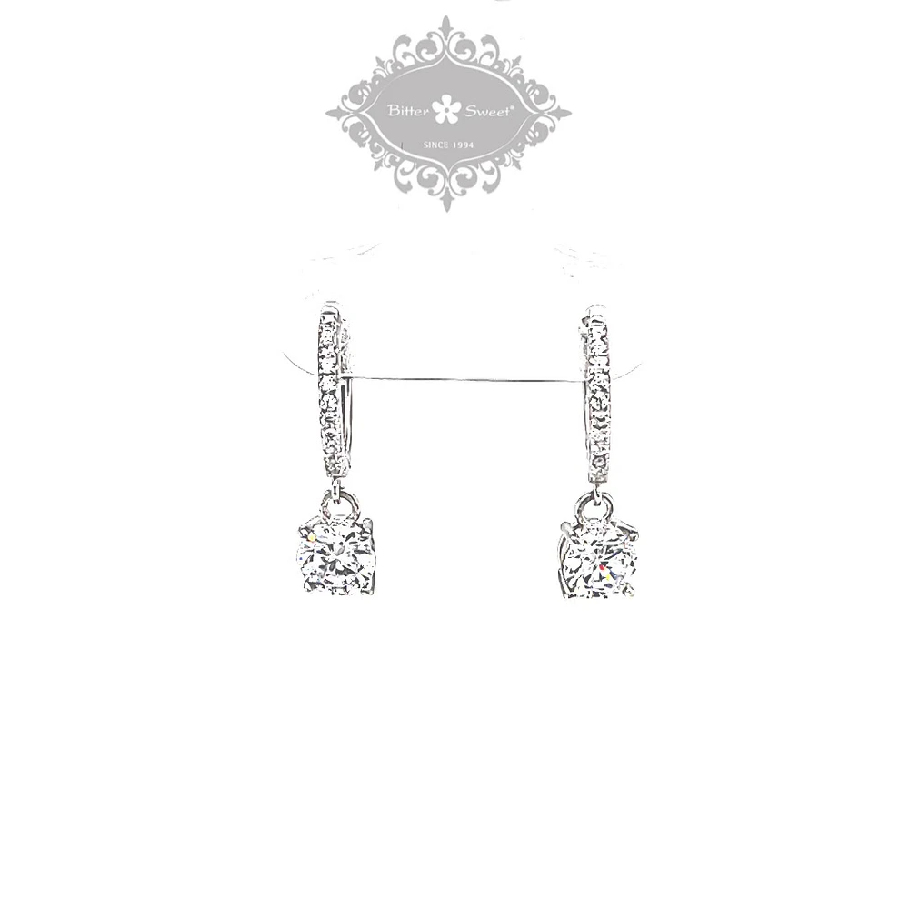 Sterling Silver Cubic Zirconia Hoop Earrings 151247