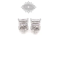 Sterling Silver Cubic Zirconia Princess Cut 7mm Studs 118049