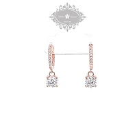 Rosegold Plated Sterling Silver Cubic Zirconia Hoop Earrings 151249