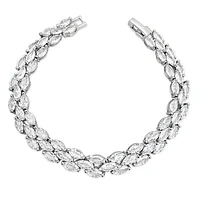 Bridal Silver Cubic Zirconia Marquise Bracelet