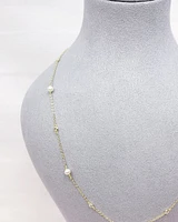 Gold Plated Sterling Silver Cubic Zirconia Pearl Necklace 152275