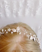 Bridal Leaf Wire Rose Gold Hair Vine 152421