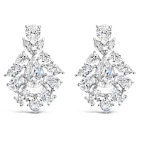 Bridal  Silver Tear Drop Jewel Cubic Zirconia Earrings 155177