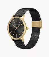 Armani Exchange Three-Hand Black Mesh Steel Watch 154679