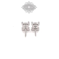 Sterling Silver Cubic Zirconia Princess Cut 5mm Studs 119003