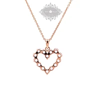 Rosegold Plated Sterling Silver Cubic Zirconia Heart Necklace 148593