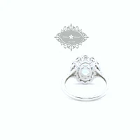 Sterling Silver Mint Oval Cubic Zirconia Ring 153391