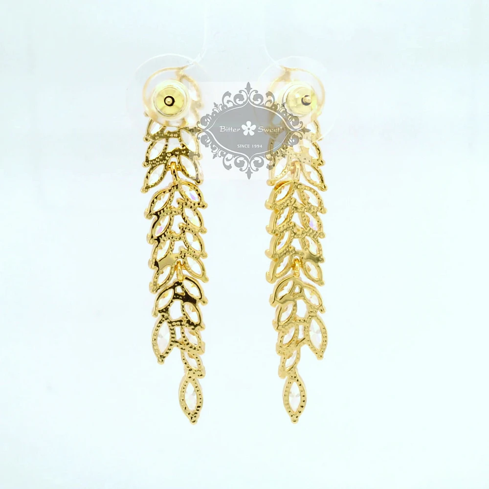 Bridal Silver Cubic Zirconia Drops Earrings 153668