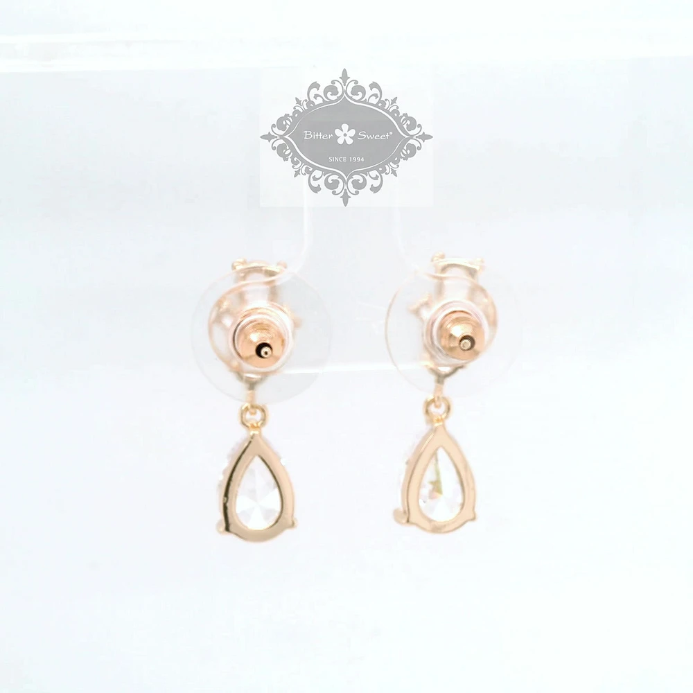 Bridal  Rose Gold  Cubic Zirconia Earrings 155172