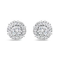 Sterling Silver  Round Cubic Zirconia Earrings 155045