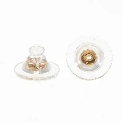 Yellow Gold Plated Sterling Silver Silicone earrings backing 143568