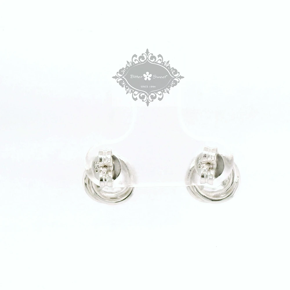 Sterling Silver Twist Cubic Zirconia Earrings 153085