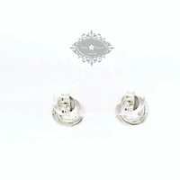Sterling Silver Twist Cubic Zirconia Earrings 153085