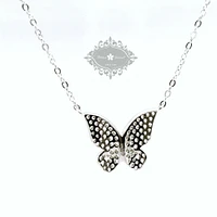 Sterling Silver Butterfly Cubic Zirconia Necklace