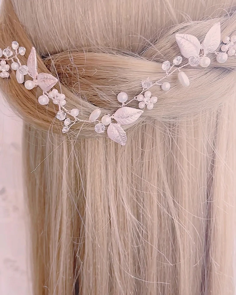 Bridal Leaf Wire Rose Gold Hair Vine 152421
