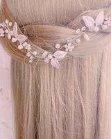 Bridal Leaf Wire Rose Gold Hair Vine 152421
