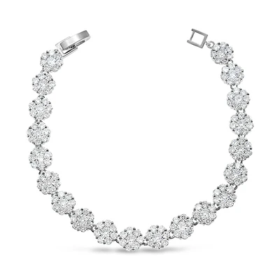 Bridal Silver Cubic Zirconia Bracelet