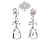 Sterling Silver Cubic Zirconia Tear Drop Earrings