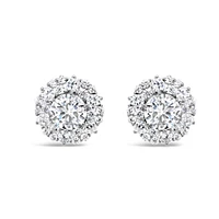 Sterling Silver  Round Cubic Zirconia Earrings 155045