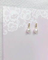 Gold Plated Sterling Silver Pearl Earrings 152283