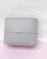 Gold Plated Sterling Silver Cubic Zirconia Pearl Bracelet