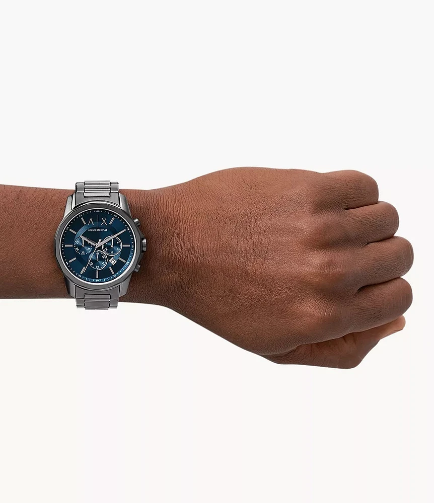 Armani Exchange Chronograph Gunmetal Stainless Steel Watch 154687