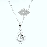 Sterling Silver Teardrop Cubic Zirconia Necklace 124199