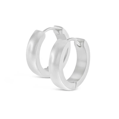 Stainless Steel Silver Huggie Earrings 150392