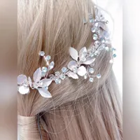 Bridal Rosegold Leaf Hair Vine 142066