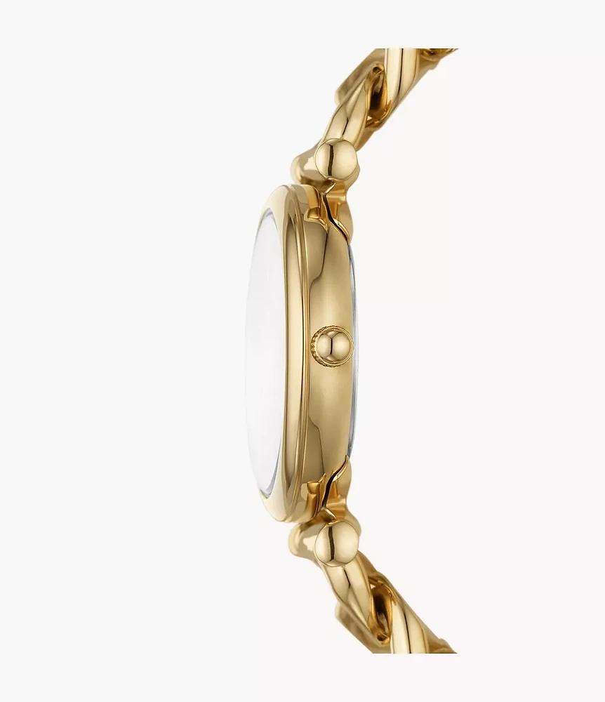 Fossil Carlie Three-Hand Gold-Tone Stainless Steel Watch ES5329 154455