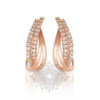 Rose Gold Plated Sterling Silver Cubic Zirconia Earrings
