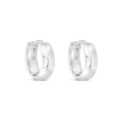 Sterling Silver  Round Plain Huggies Earrings 155078