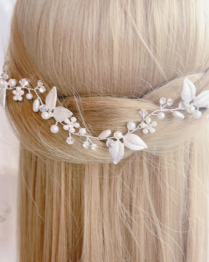 Bridal Leaf Wire Silver Hair Vine 152422