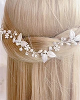 Bridal Leaf Wire Silver Hair Vine 152422