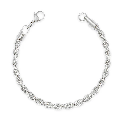 Stainless Steel Silver 5mm Rope Bracelet 148744