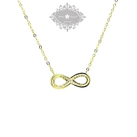 Gold Plated Sterling Silver Cubic Zirconia Infinity Necklace