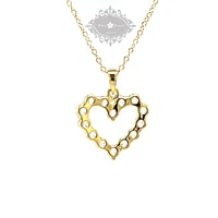 Gold Plated Sterling Silver Cubic Zirconia Heart Necklace