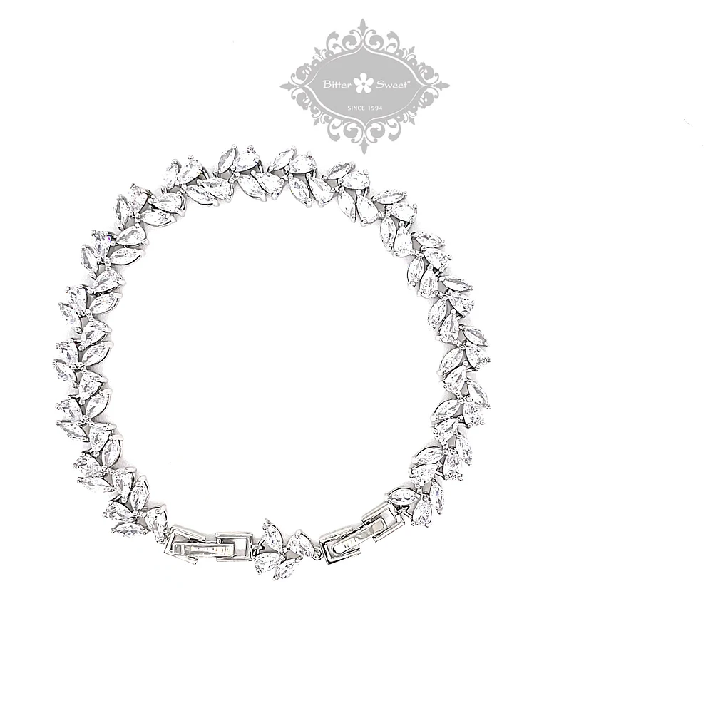 Bridal Cubic Zirconia Silver Bracelet 145887