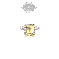 Sterling Silver Yellow Cubic Zirconia Ring 151560