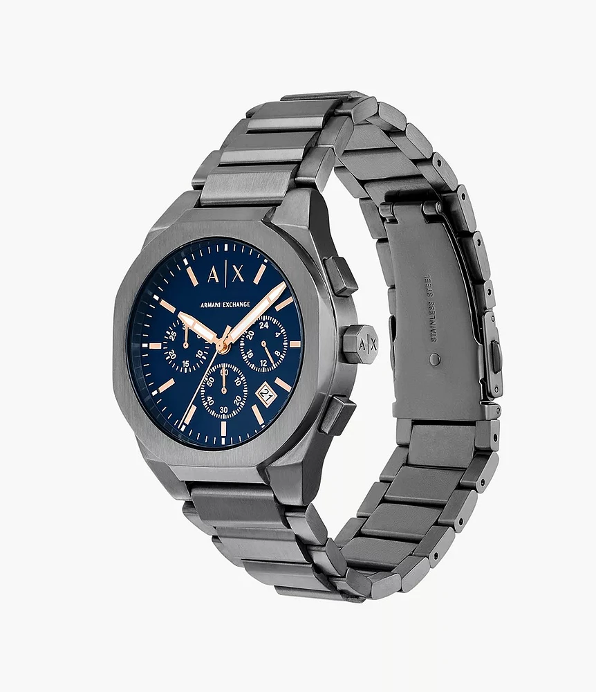 Armani Exchange Chronograph Gunmetal Stainless Steel Watch AX4182 154685