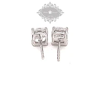 Sterling Silver Cubic Zirconia Cushion 6mm studs 143350