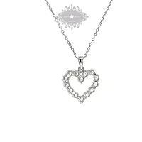 Sterling Silver Cubic Zirconia Heart Necklace
