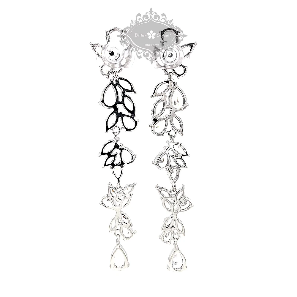 Bridal Silver Cubic Zirconia Drop Earrings 145886