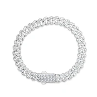 Sterling Silver Cubic Zirconia Cuban link Bracelet 155080