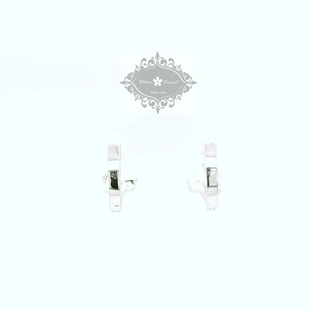 Sterling Silver Cubic Zirconia Huggie Earrings