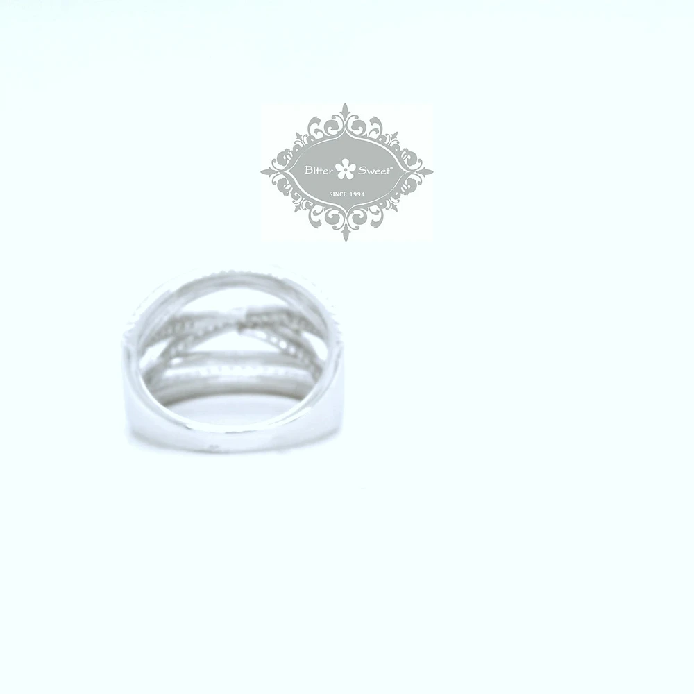 Sterling Silver Multiline Cubic Zirconia Ring 155010