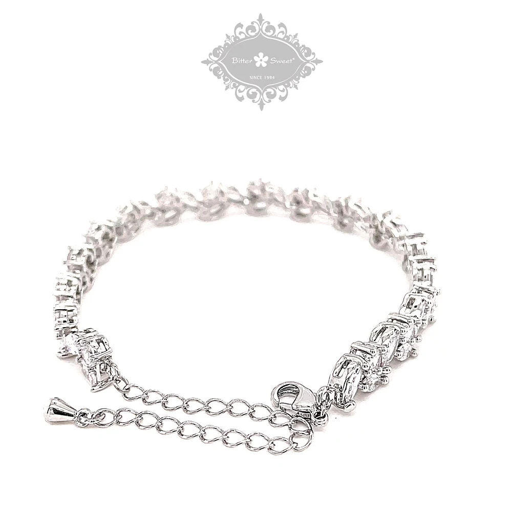 Bridal Silver Cubic Zirconia Bracelet 142899
