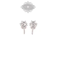 Sterling Silver Cubic Zirconia 8 Hearts 8 Arrows 5mm 6 Claws Studs 122628